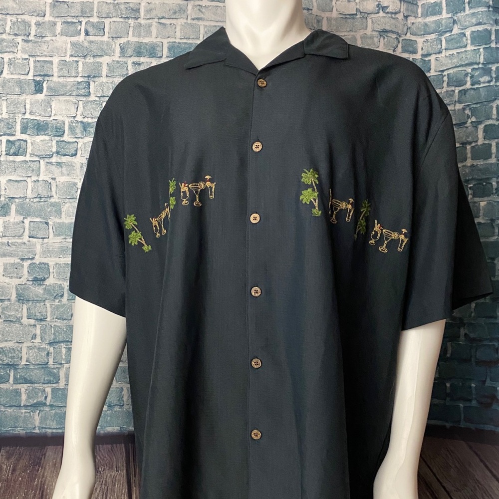 Joe Marlin Black 2XL Unwind Beach Cocktail Shirt
